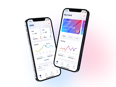 Epay Wallet App banking chart clean expense finance fintech management mobile money saving ui kit wallet