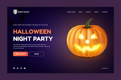 Halloween landing page ui web