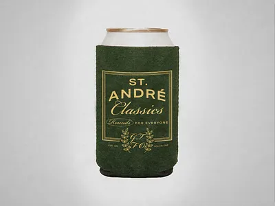 St. André Classics golf branding branding koozie logo