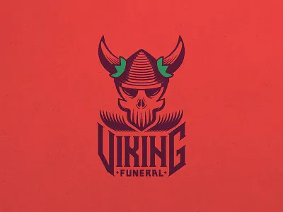 LOGO 07/30 - Viking Funeral chili chili pepper funeral hot sauce logo pepper skull viking
