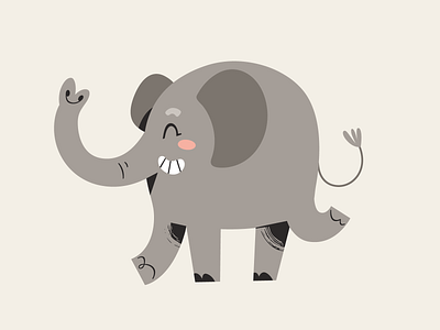 Cute elephant african animal cartoon character character design childish children childrens illustration cute dancing funny illustration illustrator mascot scandinavian smile stylized vector vector artist