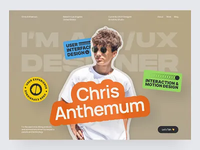 Personal Portfolio - Web Header colorful freelancer header hero homepage landing page personal portfolio portfolio website ui design ux design web design website