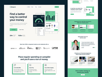 Monit Landing Page design finance fintech header landing page management saas ui ui ux ui design ux uxdesign web design web ui website