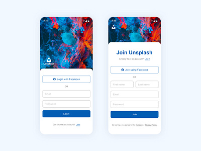 Unsplash Login & Signup page Design design graphic design interaction design productdesign ui uidesign ux