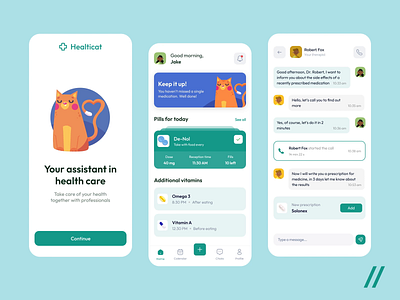 Medication Tracker App 3d animation app app screen design branding chat color dashboard design feedback graphic design logo mobile motion graphics pharmacological purrweb react native shot ui ux