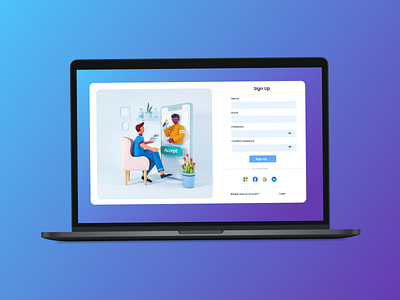 SIGNUP PAGE UI DESIGN app branding design illustration illustrator macbook music screen signup split splitdesign ui user userexperence userinterface ux web web3 website windows