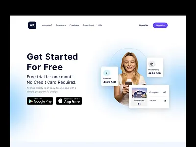 Landing page design for Tenant management mobile app animation design branding dashboard designers dribbble gradient graphic design interaction design interface landing page mobile design motion graphics pitchdeck real estate website tenant management typography ui web web design website design