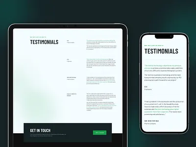 Vectron Biosolutions | Social proof | Testimonials design biotech design design language landing page lift agency science testimonial ux web design
