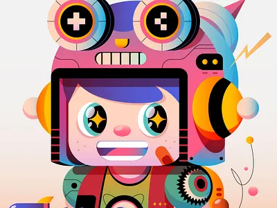Pinku Rocket Boy boy character cute digital human icon illustration indonesia kids nft pfp pink retro rocket vector