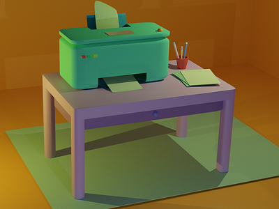 Printer jammed. 3d 3d design blender branding design graphic design illustration ui