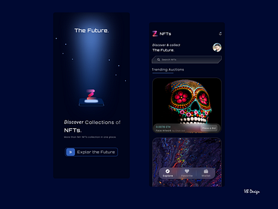 NFTs App UI/UX adobe xd branding design figma illustration logo nft nft application nfts app ui trandy 2021 trending ui ui uiux ux vbdesign vivek bodarya