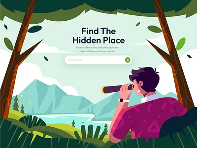Travel App Illustration Concept character flat illustration graphic design illustration illustrations landing page landscape travel ui user interface vector vector illustration web design