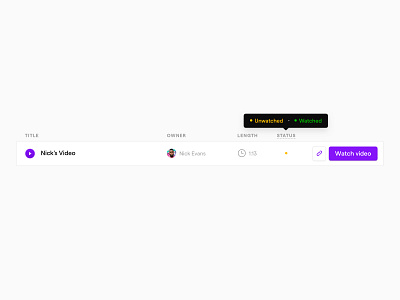 Video watch status app customer experience customer support dashboard design list product design ui ux video web