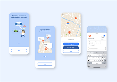 UX & UI Design | Infrastructure issues reporting App animation app branding clean design graphic design icon illustration illustrator minimal mobile ui ux vector web website