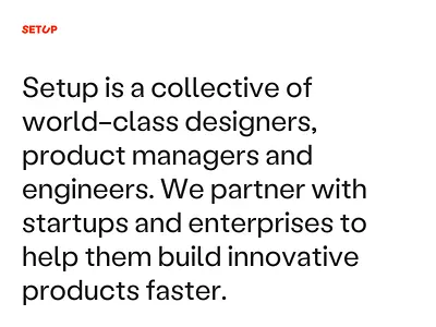 Setup · About Us about us agency branding logo setup studio tagline visual identity