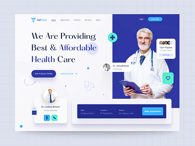 Healthcare Medical Service Landing Page ⚕️ clinic covid19 design doctors drug health health landing page healthcare healthy hospital landing medical medical landing page medicine modern product design ui ux web design