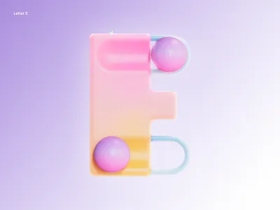 Letter E 36daysof e 36daysoftype 3d e gradients graphic design lettere tyepdesign