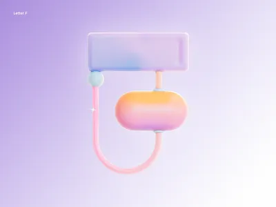 Letter F 36daysof f 36daysoftype 3d f gradients graphic design letterf typedesign