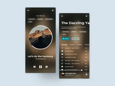 Music Player app app application blur buttons chips design graphic design illustration list mobile app music opacity player responsive responsive design songs ui uidesign uiux white