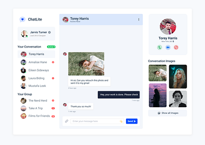 Chat App UI chat app chat app ui chat ui chat web app design graphic design messenger messenger ui messenger web app ui ux web app