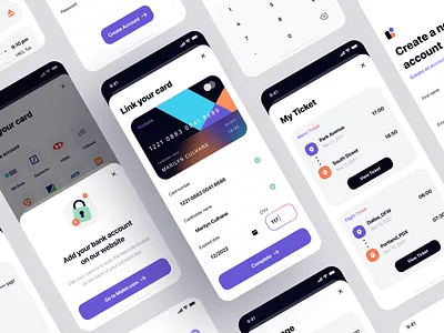 Mallet - Light mode & Dark mode finance UI Kit app design bank bank card card coin crypto dark mode dark theme finance fintech home illustration mobile app mobile design onboarding payment sign in ui wallet wallet ui