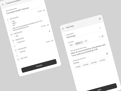 Timeline / task creation add app design flat form habit healthcare identity illustration logo minimal mobile order procedure product task timeline ui user ux