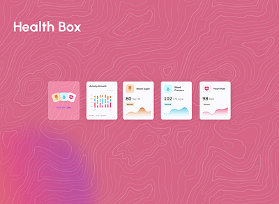 Health Box [Light Mood] applewatchdesign bloodpressure bloodsuger healthbox heartrate sleeptracker smarteatchdesign uidesign uiux uxdesign