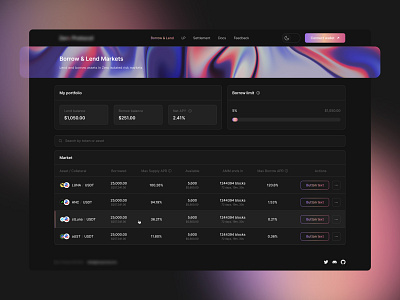 DeFi / Crypto Lend & Borrow app crypto dapp figma ui ui design user interface ux