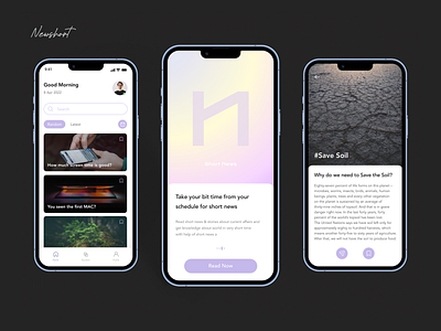 Newshort - Short News app androidapp appdesign bestui figma homepage iosappdesign newsapp onboarding prototyping short shortnews splashscreen sports ui uiux ux wireframing xd