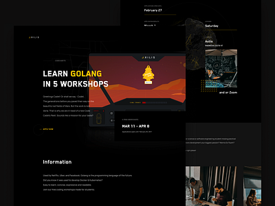 Axilis - Agency Website - Code Workshop agency announcement apply courses dark golang mentors timeline web web design workshop