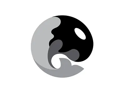 Orca Logo dolphin fish illustration logo minimal neagative space ocean orca simple water wave whale