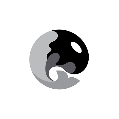Orca Logo dolphin fish illustration logo minimal neagative space ocean orca simple water wave whale