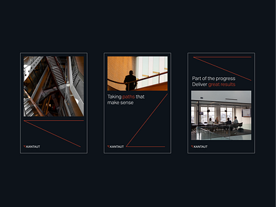 Kantaut - Assets branding business clean consultant consulting corporate dark line linear logo manager minimal outline red typography wordmark