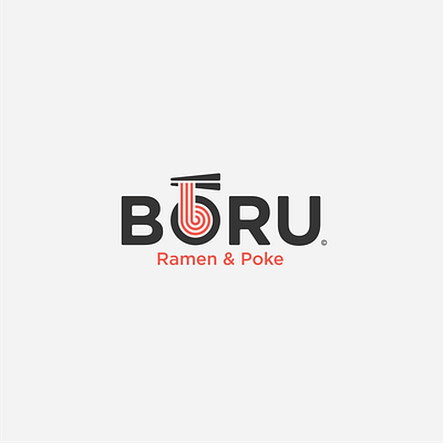 Boru Ramen & Poke | Logo Concept branding design flat icon lettermark logo logo mark minimal vector