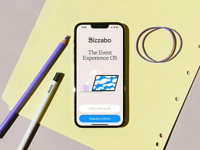 Bizzabo onboarding argentina asis branding clouds design desk identity illustration iphone mobile onboarding ui