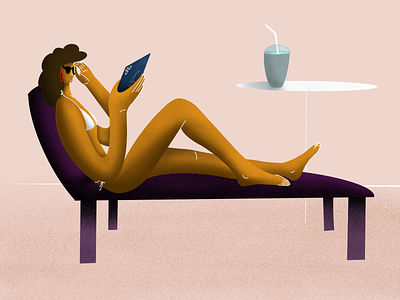 Beach art artwork beach drawing girl illustration illustrator procreate sand