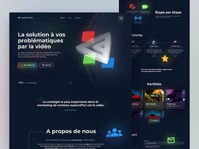 Lumkine Vision's Website/Portfolio 3d audiovisual design glassmorphism graphic design landing page portfolio rgb ui ui design ux video web design website