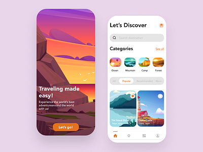 Travel App UI 3d animation app branding design graphic design illustration illustrator logo motion graphics ui