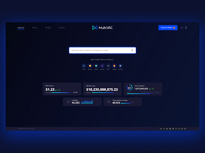 Multivac Mainnet Explorer - Crypto / Blockchain blockchain crypto dashboard interface ui
