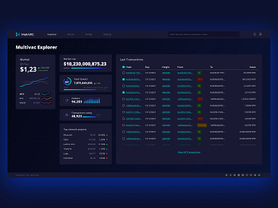 Multivac Mainnet Dashboard - Crypto / Blockchain blockchain crypto dashboard design interface ui