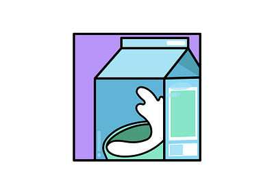 Box of Milk blue box box of milk cartoon cartoon logo cow cow milk design graphic design illustration logo milk purple