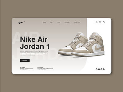 Nike Website - Air jordan 1 adobe photoshop air animation banner design graphic design illustrator jordan nike ui ux web webdesign website