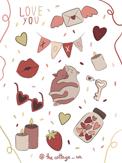 Lovely stickerpack branding design graphic design illustration logo vector