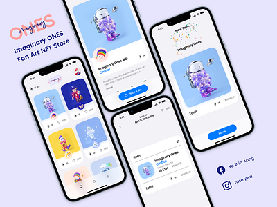 Imaginary ONES - Fan Art NFT Store app design figma nft nft store ui ux