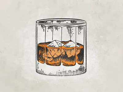 Whiskey on a Weekday bourbon cup drink glass ice cube illustration music poster vector vintage whiskey