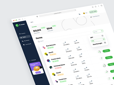 Circular - DeFi Farming Pool clean design creative cryptocurrency decentralized defi design farming pool figma metamask ui ui design web app web3.0 yield farming