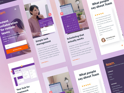 TeamApp - Instant Remote Teams Responsive Landing Page collaboration design landingpage remote team remoteteam teams ui ux website