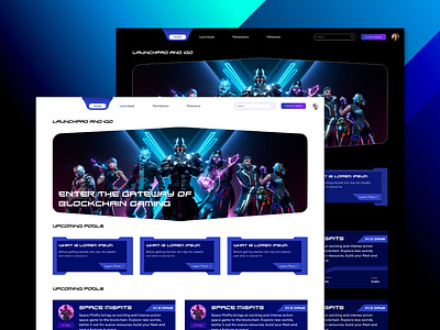 NFT Gaming Launchpad Design app appdesign branding design graphic design illustration landing landingpage landingpagedesign launchpad launchpaddesign nft nftdesign nftlanding nftlandingpage productdesign ui uiux