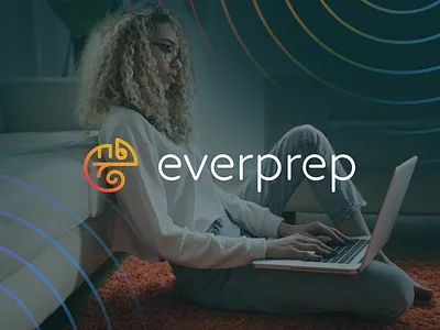 Everprep: Exam Prep Branding app brand branding chameleon character green icon logo ui