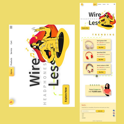 Headphone website branding design figma graphic design illustration logo ui uiux ux vector